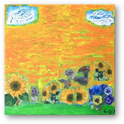Reinhold: „Magische Gartenblumen mit Sonnenstrahlen“