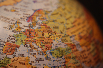 Globus mit dem Ausschnitt Europas